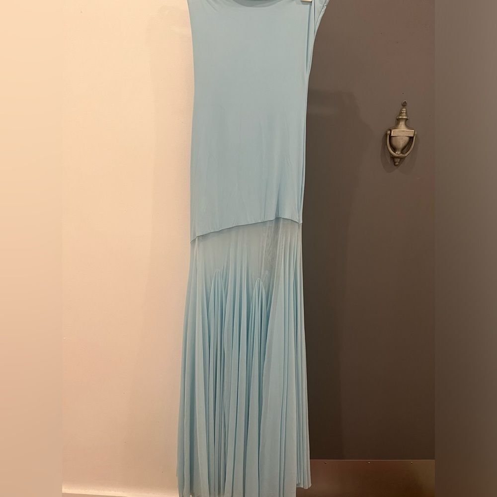 Deme by Gabriella Maxi Dress Light Blue Dahlia Gown Strapless size M - Picture 2 of 11